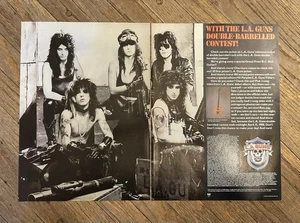 vtg 80s L.A. CONTEST MAGAZINE 2 PAGE PRINT AD Guitar BC Rich Bass Giveaway Pinup - Picture 1 of 4