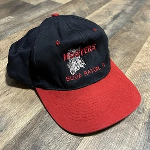 Hooters Boca Raton Florida FL Black Red SnapBack Ball Cap Hat Adult Adjustable - Picture 1 of 12