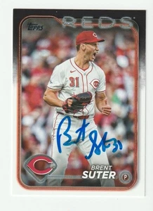 Tarjeta firmada por Brent Suter serie actualización Topps 2024 US78 Auto Reds autógrafo certificado de autenticidad - Imagen 1 de 1