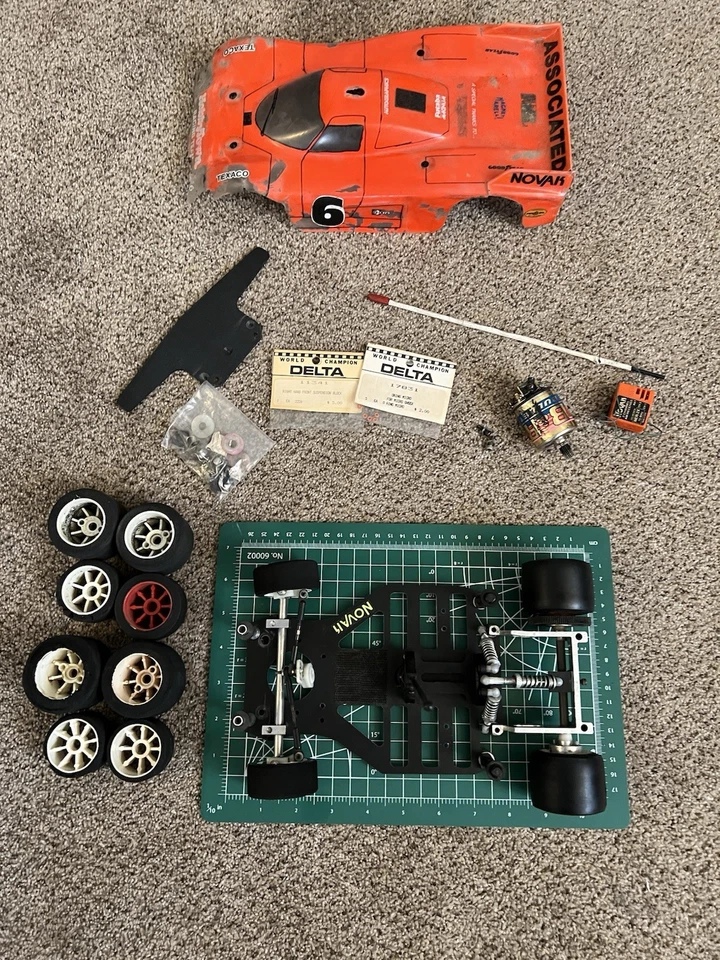 Delta P12 Spyder 1/12 vintage Pan Car Tri Shock New Tires 1980s 4 Display/Parts - Image 1 of 4