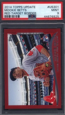 2014 Topps Update #US301 Mookie Betts Rookie Red Target Border PSA 9 - Image 1 of 2