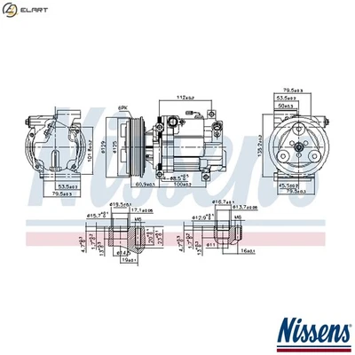 COMPRESSOR AIR CONDITIONING 89549 FOR MAZDA ZJ07/ZJ30/ZJ-VE/ZJ32 1.3L 4cyl 3 - Image 1 of 4