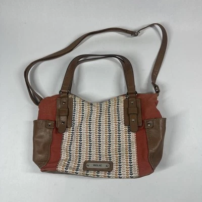 Relic Purse Handbag Womens Floral Brown Leather Strap Gold Hardware Ladies - Image 1 of 4