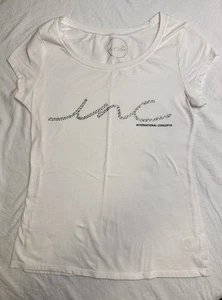 INC International Concepts White Rhinestone Short Sleeve T-Shirt Size Medium - Picture 1 of 1