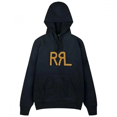 Sudadera con capucha polar con logotipo RRL desteñida azul marino 782897581 001 63659298 Foto 1 de 3