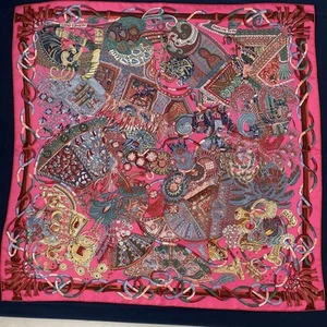 Hermes Au Fil du Carré Silk Scarf 2013-2015 Used Vintage - Picture 1 of 16