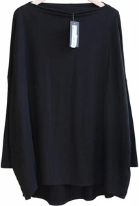 Bryn Walker NWT Black DIMITRI TUNIC French Terry OVERSIZE Top M Fits as O/S $154 - Picture 1 of 6