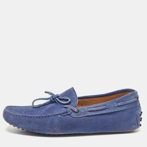 TOD’S Mocassini Tod's blu scamosciati con fiocco taglia 43