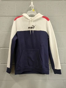 NEW Puma Essentials Block Hoodie Men's Size XXL Navy/White/Red P33 - Picture 1 of 7