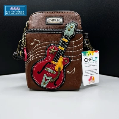 ГИТАРА МУЗЫКА МОБИЛЬНОГО ТЕЛЕФОНА ЧЕРЕЗ ПЛЕЧО СУМОЧКА CHALA КОРИЧНЕВЫЙ - Изображение 1 из 4