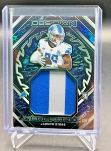 2023 Panini Obsidian JAHMYR GIBBS RC Jersey Patch 02/25 Lionts - Picture 1 of 2