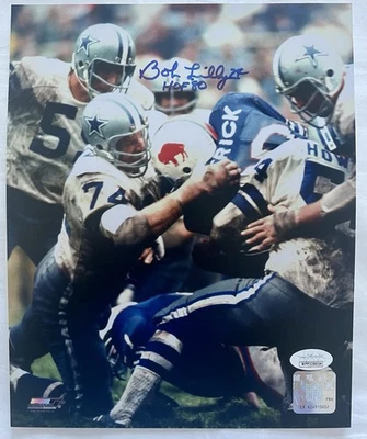 Bob Lilly Signed Dallas Cowboys 8x10 Photo Inscribed "HOF 80" (JSA COA) - Image 1 of 2