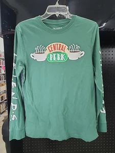 Camisa Pullover Verde Friends Central Perk Para Hombres Manga Larga Cuello Redondo Talla Pequeña - Imagen 1 de 5