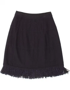 ANDRE MAURICE Womens A-Line Skirt Medium W30 L20 Navy Blue Cashmere PY06 - Picture 1 of 3