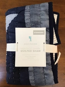 NEW Pottery Barn Kids Patchwork Heritage Shark STANDRD Sham Blue Multi Quilted - Picture 1 of 4