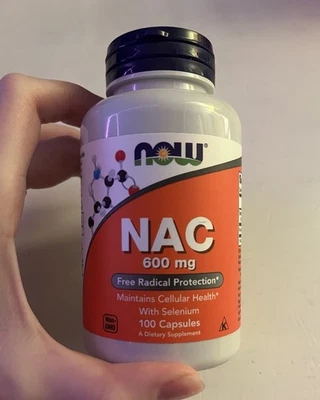 NOW NAC с селеном 600 мг (100 капсул), срок годности 03/2030 - Изображение 1 из 4