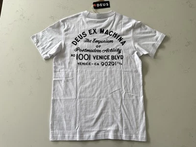 NUEVO CON ETIQUETAS Camiseta Deus Ex Machina Camiseta Blanca Gráfica Dirección Venecia - Para hombres Talla Mediana Foto 1 de 4