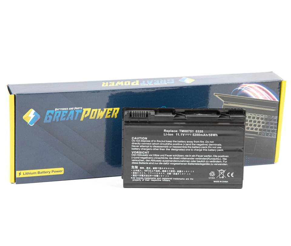 Batteria 5200mAh per ACER EXTENSA EX 5230E 5230E-571G16MN 5420 - Immagine 1 di 3