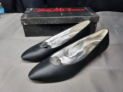 НОВЫЕ винтажные черные низкие каблуки Saks Fifth Avenue Fenton размер 9,5B 6131 - Изображение 1 из 4