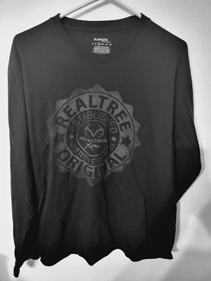 Camiseta Ranger Real Tree Para Hombre Talla L Negra Marrón Manga L 28 L 24 En la Frente C Foto 1 de 4