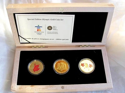 2008 Canada $50 Vancouver 2010 Olympic 3 X 1 oz .9999 Gold Coin Maple Enamel  - Image 1 of 4