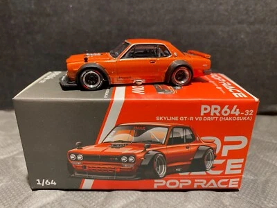 1/64 POP RACE SKYLINE GT-RV8 DRIFT HAKOSUKA NARANJA Foto 1 de 4
