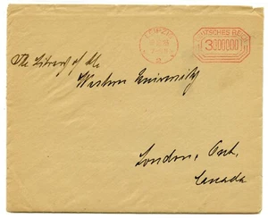 1923 Germany Leipzip - Gustav Fock Bookseller's CIRCULAR to LONDON, ONT CANADA - Picture 1 of 3