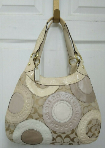 Borsa a tracolla Coach multicolore in tela pelle scamosciata verniciata 3 scomparti