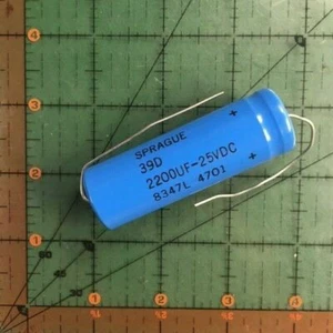 2200uF 25v Sprague Axial Electrolytic Capacitor 39D228G025HP4 Audio New - Picture 1 of 3