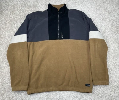 Volcom Sweater Men's Large Brown Rekker Polar Crew  Fleece 1/2 Zipped - Image 1 of 4