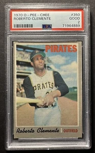 1970 O-Pee-Chee OPC #350 Roberto Clemente PSA 2 GD HOF Pittsburgh Pirates - Bild 1 von 2