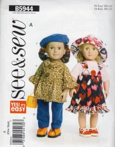 Sewing Pattern See & Sew 5944 18" Doll Clothes - Picture 1 of 2