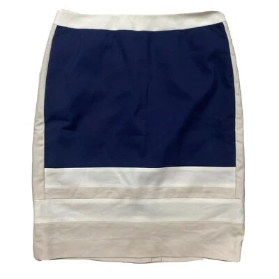 Halogen Colorblock Pencil Skirt-Blue/White/Tan/Sz 2 (28x20.5) - Image 1 of 4