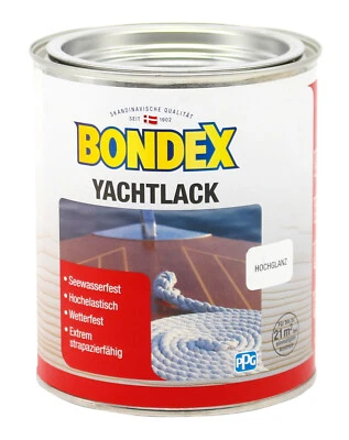 Bondex Yachtlack Klarlack 0,75L BEULE Yacht Lack Bootslack Schiffslack Holzlack - Bild 1 von 4