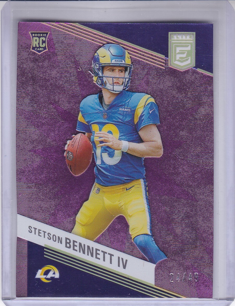 STETSON BENNETT IV 2023 PANINI ELITE PURPLE RC #24/49 #182 LOS ANGELES RAMS