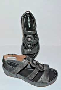 NEU Abeo Gia Sandalen Metallic Zinn Silber Stein Verzierung Damengröße 7 - Bild 1 von 11