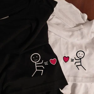 t-shirts unisex couple matching embroidered valentines day gift BA220 - Picture 1 of 7