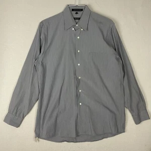 DKNY Men's Gray Stripe Long Sleeve Button Down Casual Dress Shirt Size 16 34/35 - Bild 1 von 15