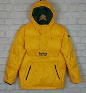 VINTAGE TOMMY HILFIGER GELB SENF PUFFER MANTEL WATTIERT DUCK DAUNENJACKE HELL - Bild 1 von 5