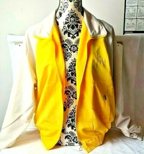 Head Neo Classics Yellow & White Windbreaker Hooded Zip Up Jacket Size 95/L - Picture 1 of 10