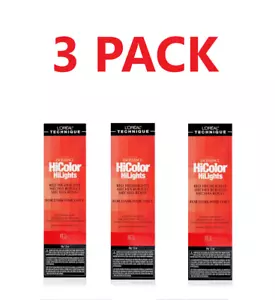 3 PACK L'Oreal Technique HiColor Red HiLights Permanent Hair Color , 1.2 oz. 34g - Picture 1 of 5
