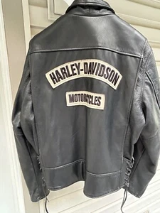 Chaqueta de cuero negra Harley Davidson para hombre talla XL 97047-05VM BURNOUT de EE. UU. - Imagen 1 de 14
