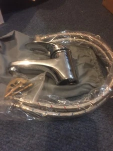 Einhebel Badezimmer Waschbecken Spüle Mono Mixer Wasserhahn Chrom und Kontraktion - Bild 1 von 9