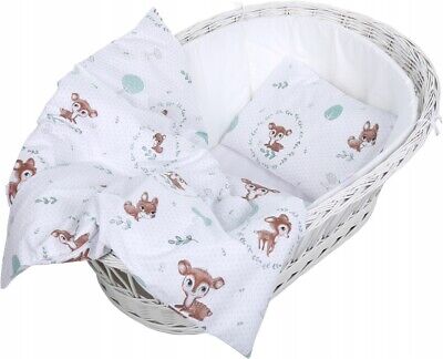 Baby 2pc Bedding Set Fit Cradle/Moses Basket/Pushchair 70x80cm Fairy-tale Forest • 9.09€