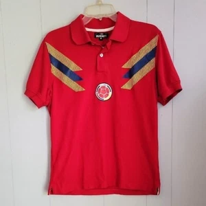 Vintage Burnes Colombia Fußball Shirt Herren Medium rot Logo Stickerei WM - Bild 1 von 4