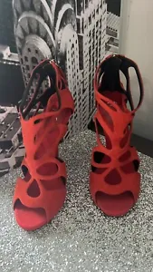 Cesare Paciotti Women’s Suede Red Sandals, Shoes  Size 37.5 $850 Lis - Picture 1 of 7