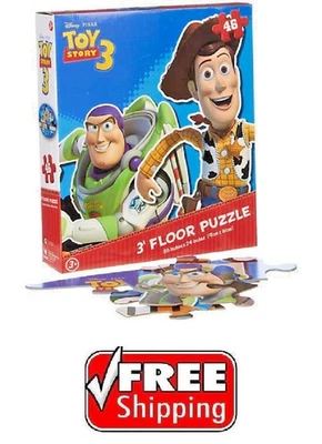 Disney Toy Story 3: Rompecabezas de piso grande ovalado de 46 piezas NUEVO - SELLADO SE ENVÍA GRATIS EE. UU. Foto 1 de 2