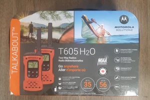 Motorola T605 H2O Black Orange Waterproof IP67 Dual Power 2-Way 35 Mile Radio - Photo 1/1