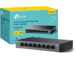 Tp-Link LS108GP 8 Port Full Gigabit Poe Switch, Network Switch, NEW & SEALED - Afbeelding 1 van 8
