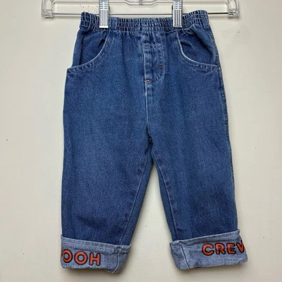 Pantalones de mezclilla vintage para niños Disney Winnie The Pooh Pooh Crew años 90 Y2K 18 meses Foto 1 de 4